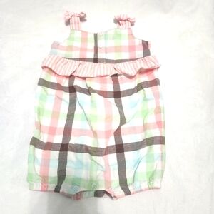 Janie and Jack Ice Cream Social Checkered Plaid Romper